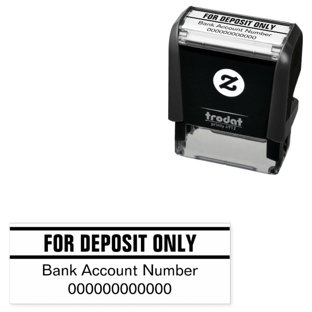For Deposit Only Bank Account Number Template Self-inking Stamp (In Situ)