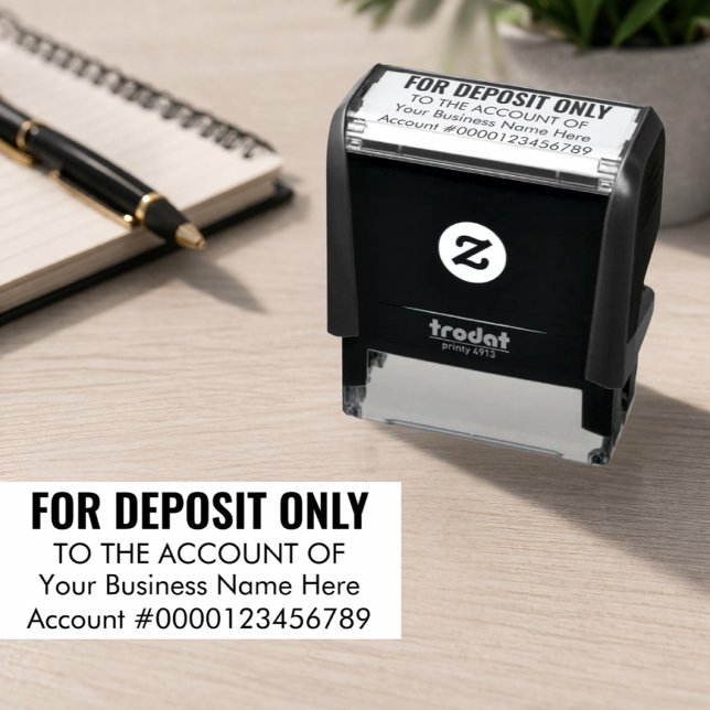 For Deposit Only Basic Business Office Bank Custom Self-inking Stamp (Creator Uploaded)