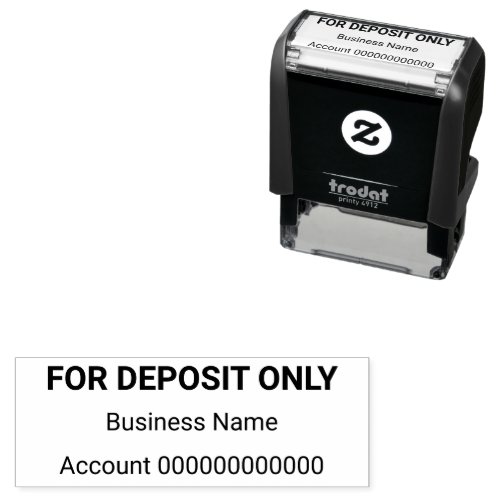 For Deposit Only (Bold) Business Name Bank Account Self-inking Stamp