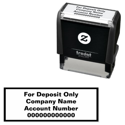 For Deposit Only Bold Text Company Name  Account Self_inking Stamp
