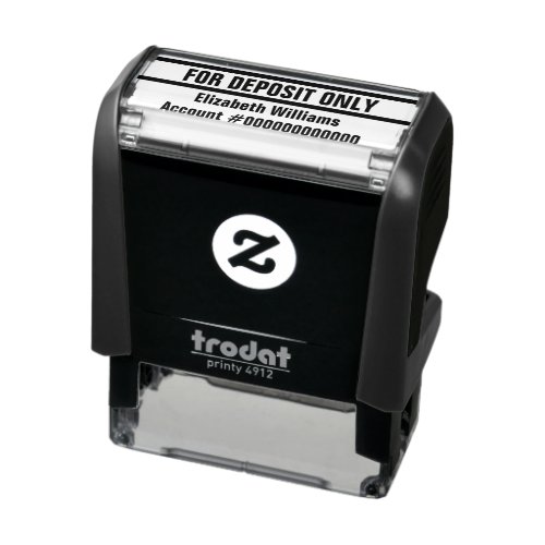 For Deposit Only Bold Text Name Bank Account No Self_inking Stamp