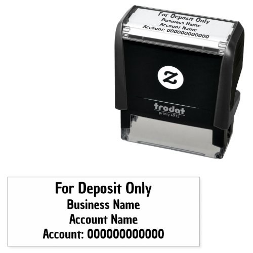 For Deposit Only Business Name Acct Name  Number Self_inking Stamp