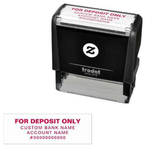 For Deposit Only Check Endorsement 4 Lines Custom Self_inking Stamp