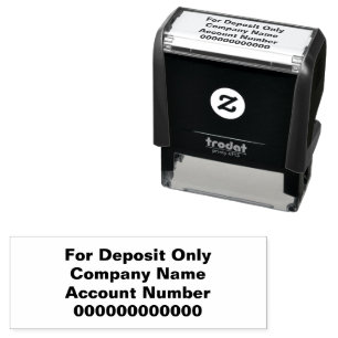 For Deposit Only Company Name Bank Account Number Self-inking Stamp