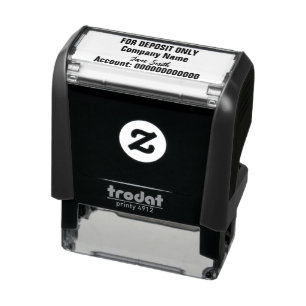 For Deposit Only Company Name Cursive "Signature" Self-inking Stamp