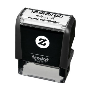 For Deposit Only Cursive Name Bank Account Number  Self-inking Stamp
