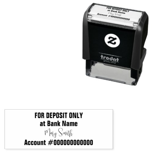 For Deposit Only Cursive Name Endorse Check Self-inking Stamp