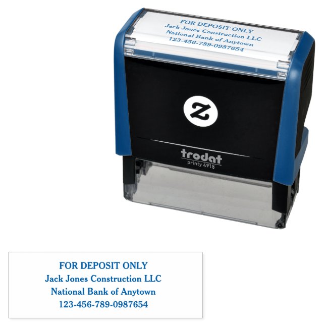 For Deposit Only Custom Accounting Self-inking Stamp (In Situ)