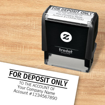For Deposit Only Custom Basic Business Office Bank Self-inking Stamp by promotional_products at Zazzle