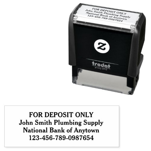 For Deposit Only Custom Business Self_inking Stamp