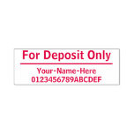 [ Thumbnail: "For Deposit Only" + Custom Name Rubber Stamp ]