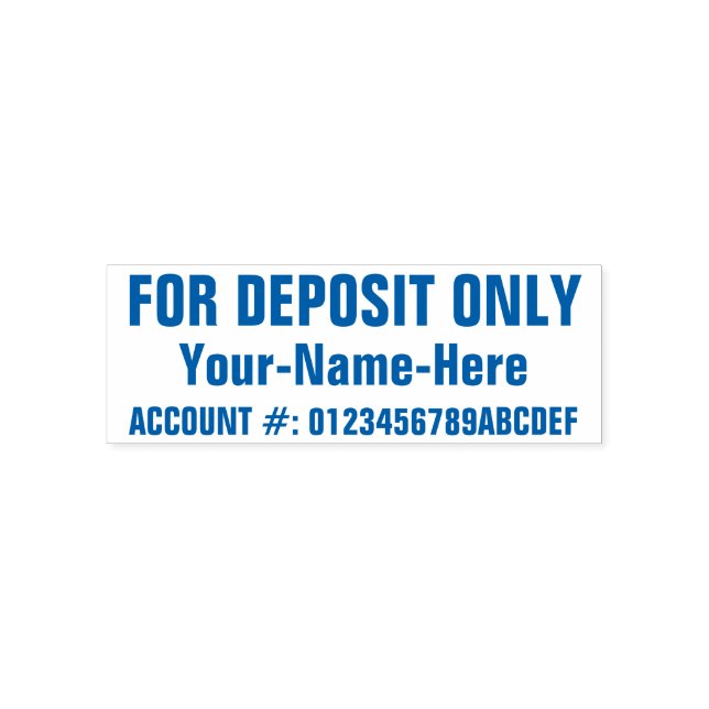 "FOR DEPOSIT ONLY" + Custom Name Rubber Stamp (Design)