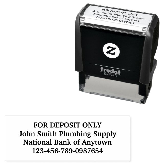 For Deposit Only Custom Self-inking Stamp (In Situ)