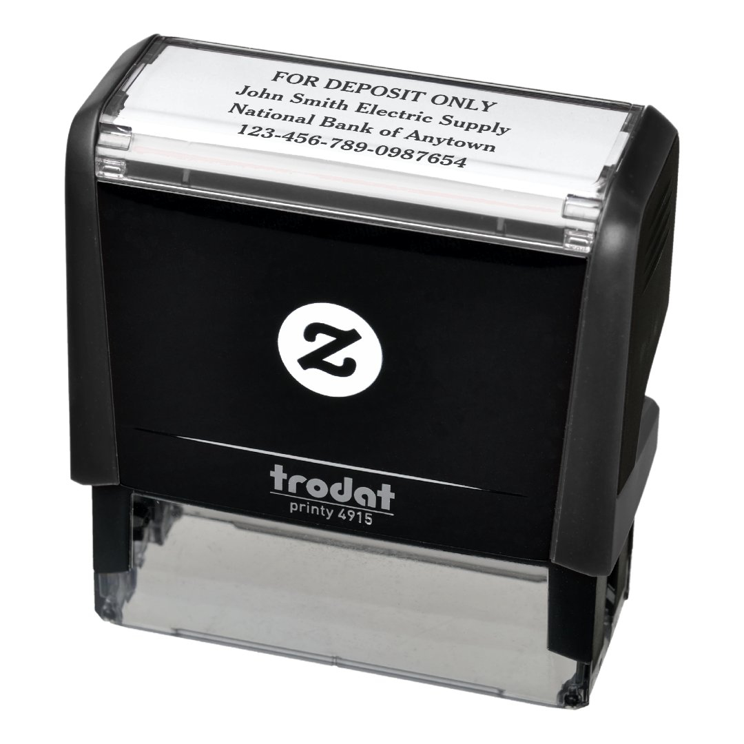 For Deposit Only Custom Self-inking Stamp | Zazzle