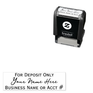 For Deposit Only Custom Signature Endorsement Self-inking Stamp
