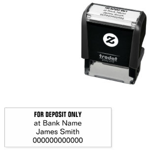 For Deposit Only Customer & Bank Name Account No. Self-inking Stamp