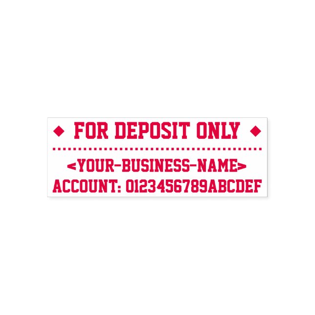 "FOR DEPOSIT ONLY" + Name Rubber Stamp (Design)