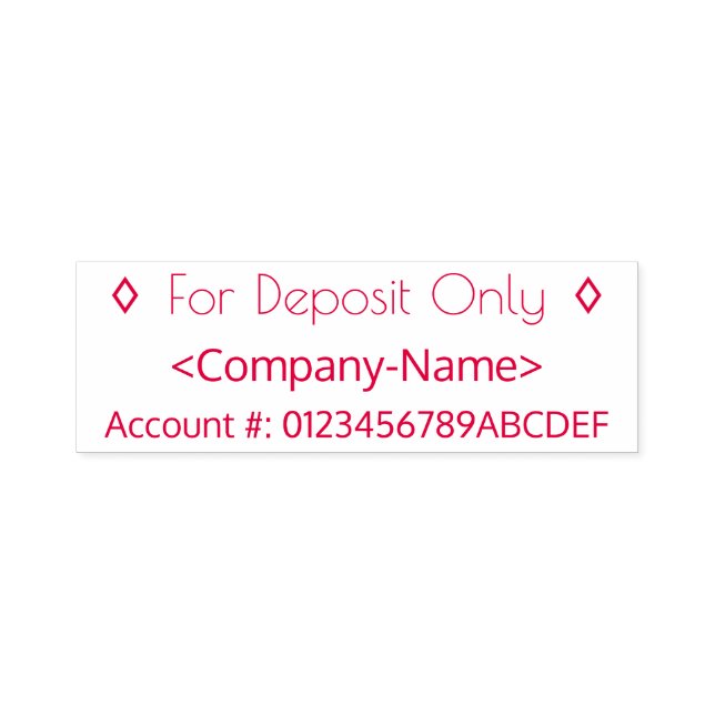 "For Deposit Only" + Name Rubber Stamp (Design)