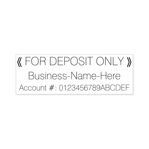 FOR DEPOSIT ONLY  Name Rubber Stamp