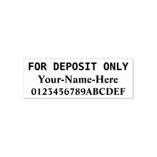 "FOR DEPOSIT ONLY" & Name Rubber Stamp
