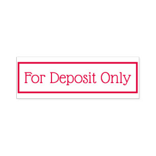 "For Deposit Only" Rubber Stamp