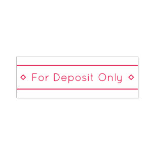 "For Deposit Only" Rubber Stamp