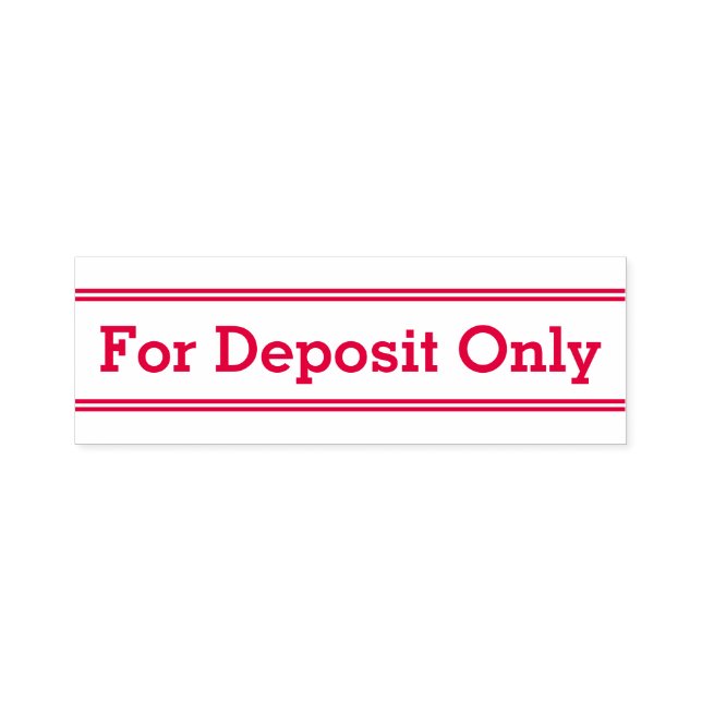 "For Deposit Only" Rubber Stamp (Design)