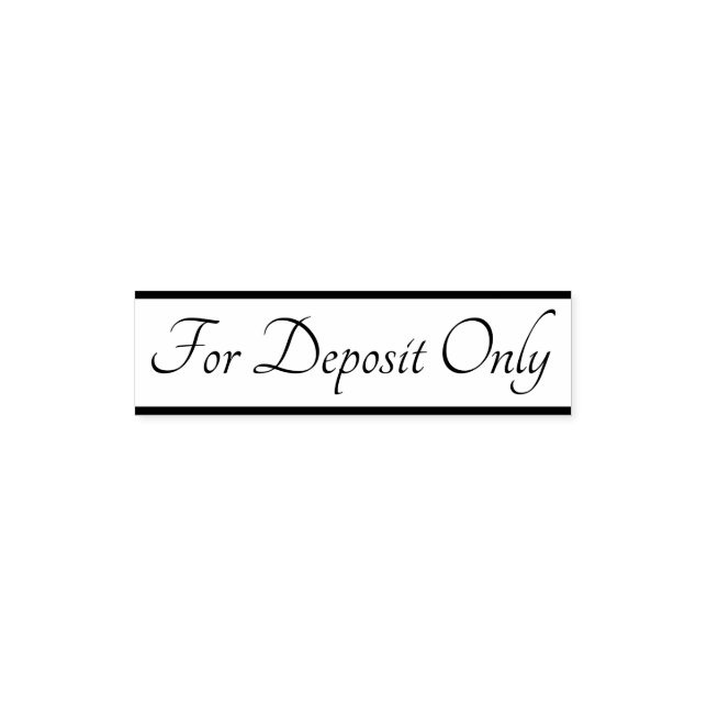 "For Deposit Only" Rubber Stamp (Design)