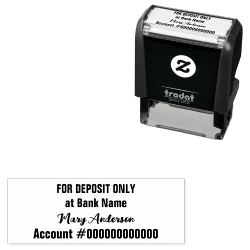 For Deposit Only Script Signature Bank Name  Acct Self_inking Stamp