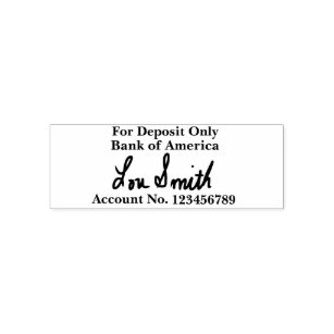 For Deposit Only Self Inking Stamp With Signature