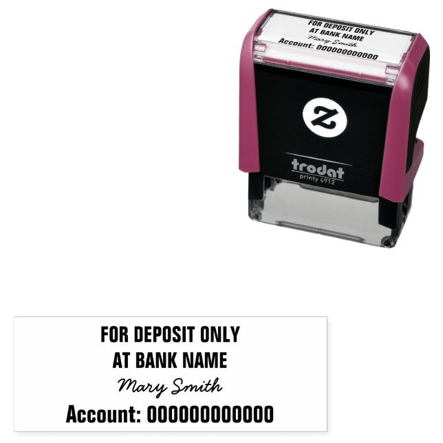 For Deposit Only Signature Name Bank Acct Number Self-inking Stamp (In Situ)