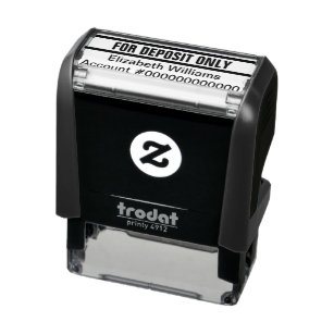 For Deposit Only Text Template Name Account Number Self-inking Stamp