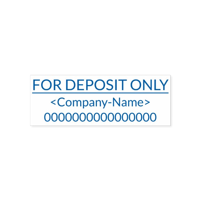 "FOR DEPOSIT ONLY" w/ Custom Name Rubber Stamp (Design)