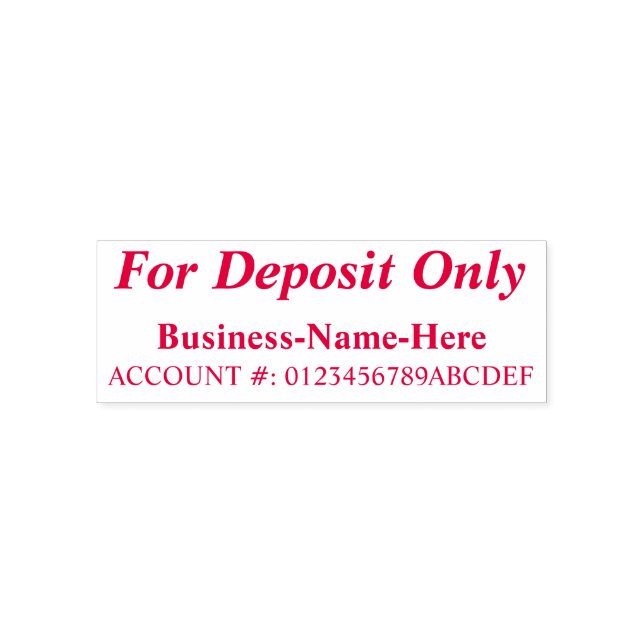 "For Deposit Only" w/ Name Rubber Stamp (Design)