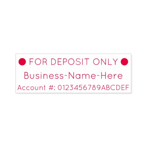 FOR DEPOSIT ONLY w Name Rubber Stamp