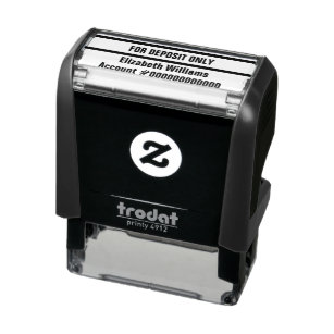 For Deposit Only Your Name and Bank Account Number Self-inking Stamp