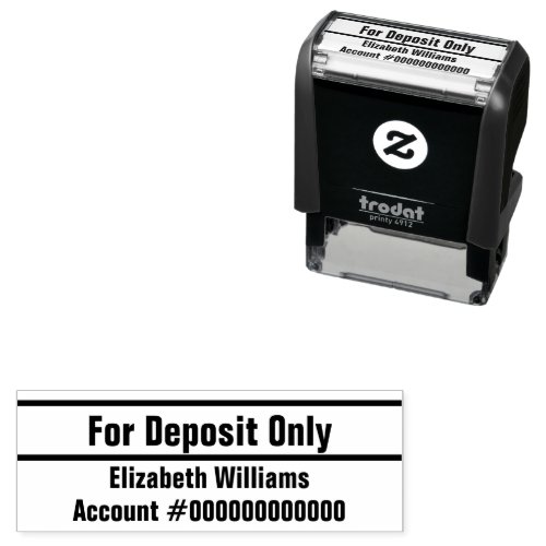 For Deposit Only Your Name Bank Account Number Self_inking Stamp