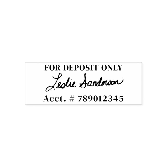 For Deposit Signature Bank Self Inking Stamp (Design)