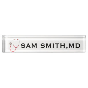 For Doctors and Nurses. Medical Stethoscope. Name Plate