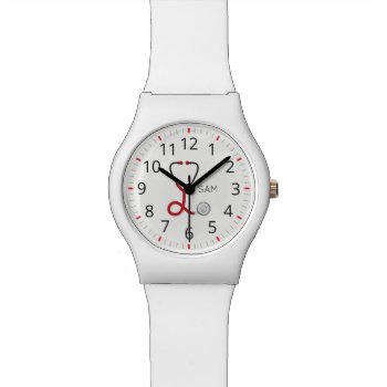 For Doctors And Nurses. Medical Stethoscope. Wrist Watch by produkto at Zazzle