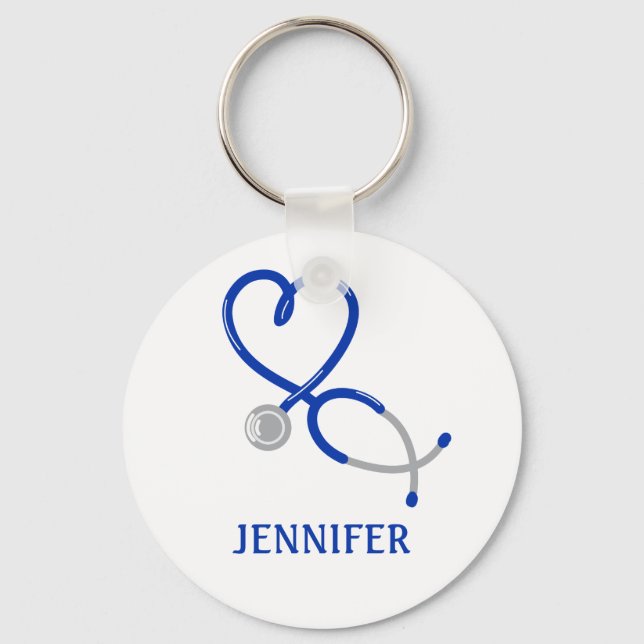 For Doctors and Nurses Personalized Stethoscope Keychain (Front)