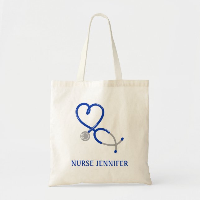 For Doctors and Nurses Personalized Stethoscope Tote Bag (Front)