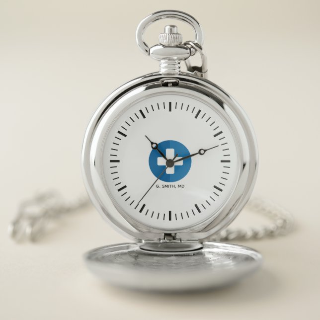 For Doctors & Nurses. Medical Cross. Pocket Watch (Inside)