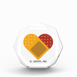 For Doctors & Nurses. Medical Heart Bandage. Acrylic Award