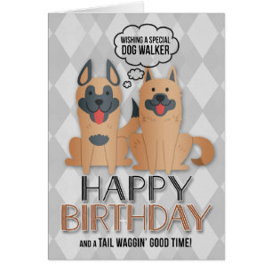 for Dog Walker's Birthday Cute Cartoon Dogs Cards