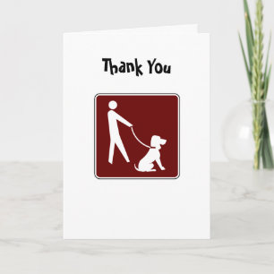 For Dog's and Their Walkers! Letterpress Thank You Card