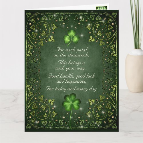 For Each Petal on the Shamrock Irish BIG Birthday Card