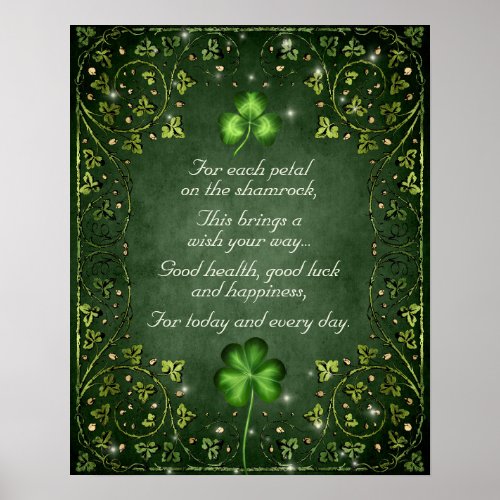 For Each Petal on the Shamrock _ Irish Saying Poster