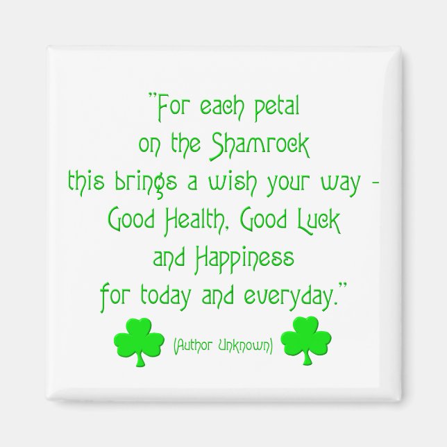 For each petal on the shamrock... magnet (Front)