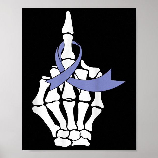 For Esophageal Cancer Middle Finger Periwinkle Rib Poster (Front)